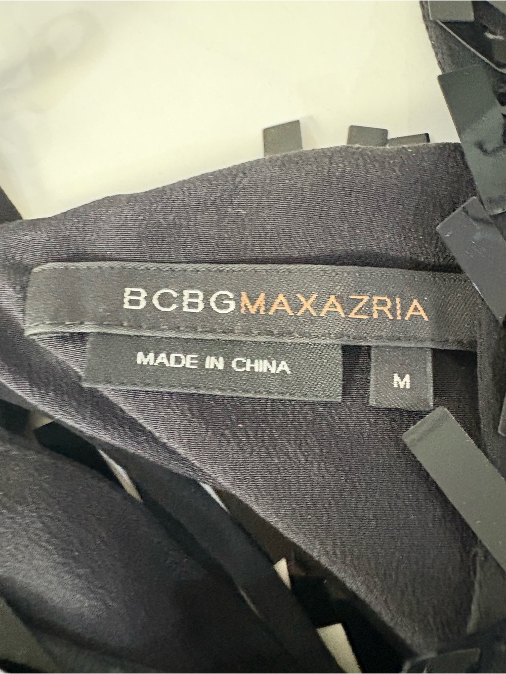 BCBGMaxAzria Black Sequin Fringe Cami - Picture 6 of 8